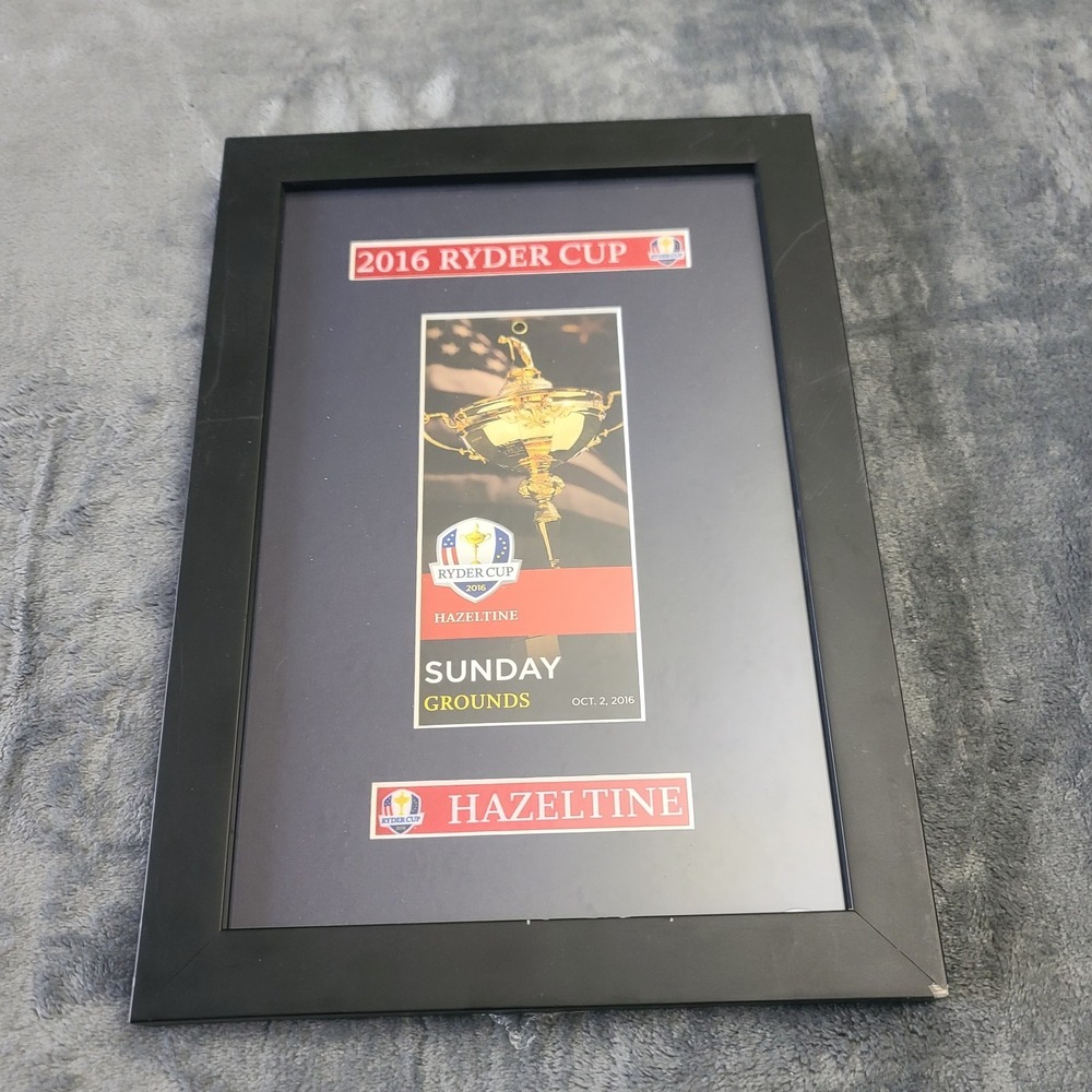 2016 Ryder Cup Framed Sunday Ticket Badge Psss Hazeltine  USA PGA  Golf